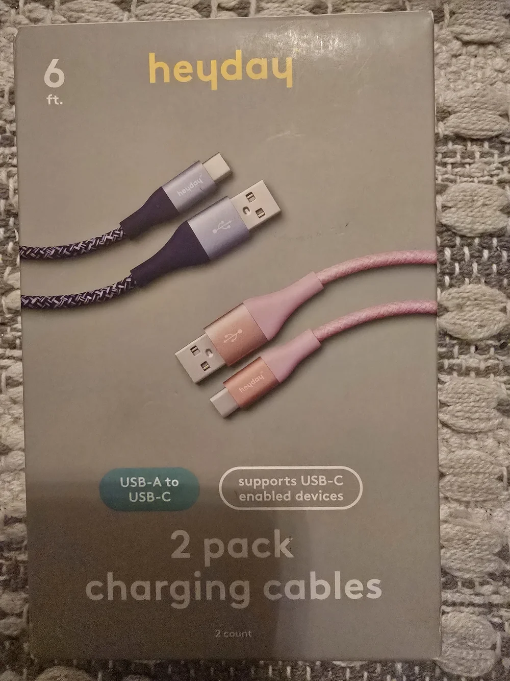 heyday 6ft USB Charging Cables